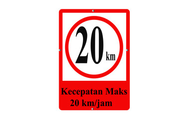 Fototapeta premium Traffic Road sign 20 km speed limit on the road