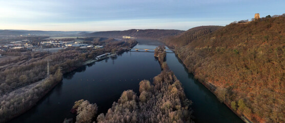 Ruhr-Lenne Zusammenfluß in den Hengsteysee