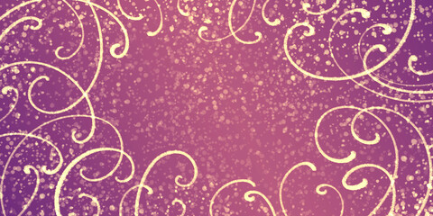 A red-purple festive bold rich background with a border of curvy curves, grains and mottling.