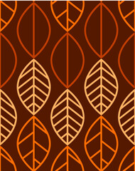 Seamless pattern with yellow, brown and orange autumn leaves