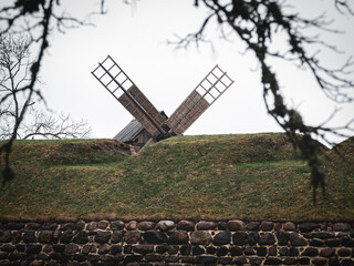 Old wooden windmill
