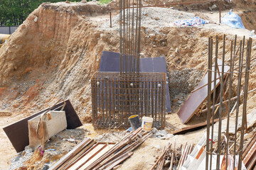 KUALA LUMPUR, MALAYSIA -SEPTEMBER 16, 2020: Building pile cap at the construction site. It was part...