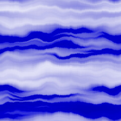 Indigo blue water wave blur degrade texture background. Seamless liquid flow watercolor stripe effect. Distorted tie dye wash variegated fluid blend. Repeat pattern for sea, ocean, nautical backdrop

