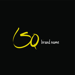SQ S Q Initial Handwriting or Handwritten Logo for Identity. Logo with Signature and Hand Drawn Style.