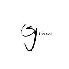 Sy S y Initial Handwriting or Handwritten Logo for Identity. Logo with Signature and Hand Drawn Style.