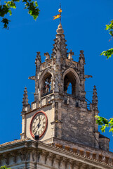 Avignon. France. Provence. Old city clock tower.
