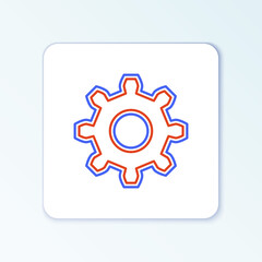 Line Gear icon isolated on white background. Cogwheel gear settings sign. Cog symbol. Colorful outline concept. Vector.