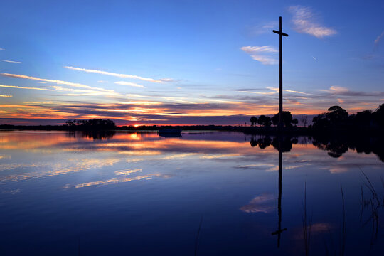 Silhouette Of The Great Cross in Saint Augustine Florida 