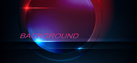 Blue and purple gradient design, round frame with bezel and glitter