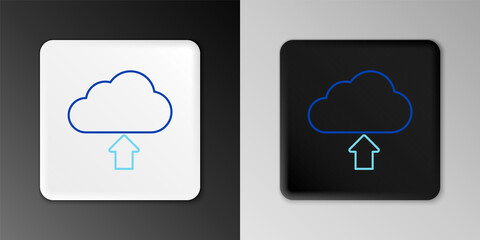 Line Cloud upload icon isolated on grey background. Colorful outline concept. Vector.