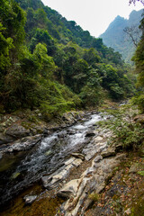 Fototapeta na wymiar The scenery of mountain streams and streams in Longsheng, Guilin, Guangxi
