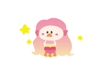 【妖怪アマビエ】ピンク色でかわいいアマビエ様