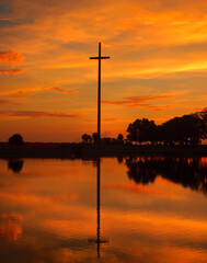 Orange Sky Sunrise at the Great Cross in Saint Augustine Florida