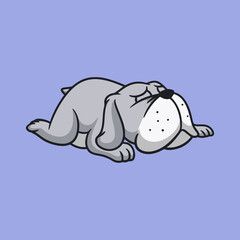 cartoon animal design sleeping bulldog cute mascot logo