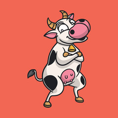 cartoon animal design cool cows cute mascot logo