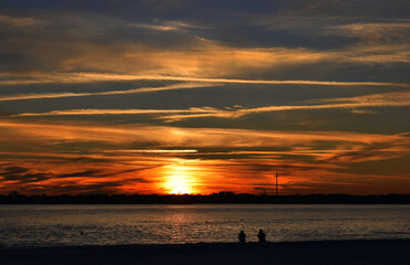 Sunset View Across the Intracoastal Waterway to the Cross in Saint Augustine Florida