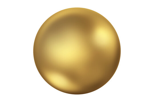 Gold sphere or ball isolated on white background