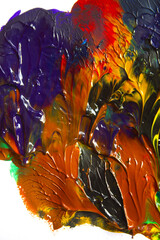 close up colorful Decalcomania with paint