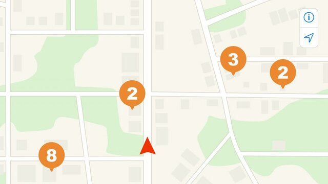 GPS Navigation Map Screen Animation