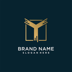 Golden initial letter Y logo design template for company or person Premium Vector part 8
