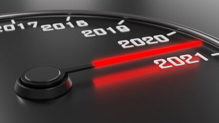 Happy New Year Background. Start in 2021. 3D illustration