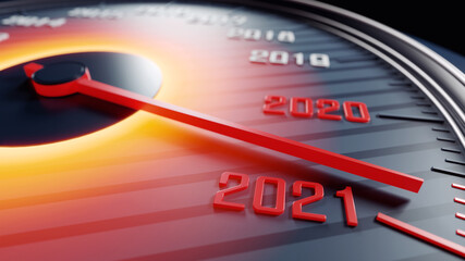 Fototapeta premium Happy New Year Background. Start in 2021. 3D illustration