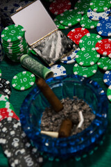 Fototapeta na wymiar Gra w pokera kartami