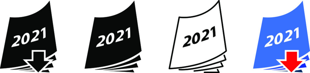 2021 catalog icon, vector line illustration	