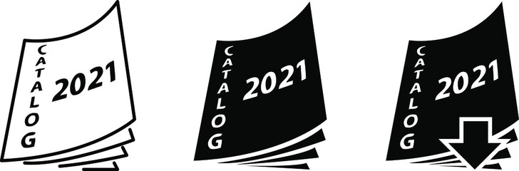 2021 catalog icon, vector line illustration	