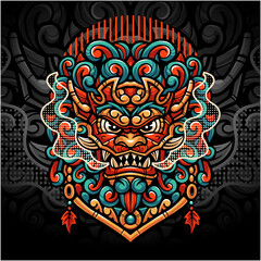 Foo dog esport mascot logo