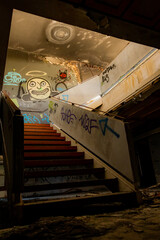 Stairs inside a abandoned building
