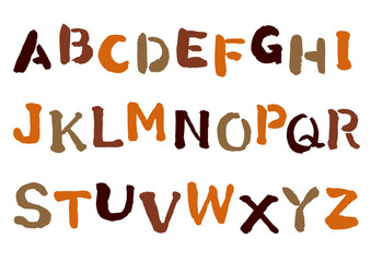 手描き筆書きのカラフルなアルファベット大文字