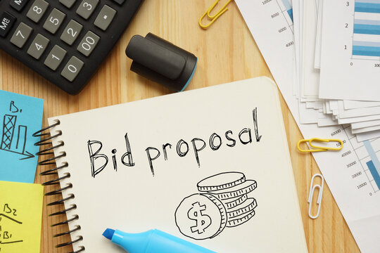 Bid proposal is shown on the conceptual photo using the text