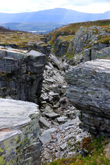 Der Canyon Evagraben, in einem Fjäll in Jämtlands län in Schweden.