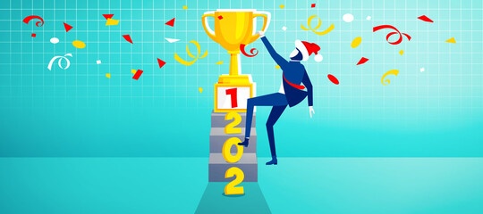 New 2021 growth and development prospects. 3D illustration