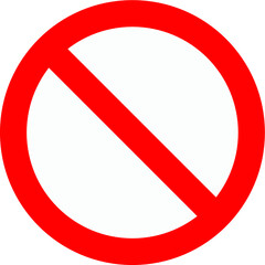 Prohibited and forbidden NO sign. Isolated on transparent background.