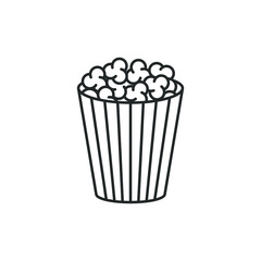 Popcorn line icon isolated on white background. Vector illustration