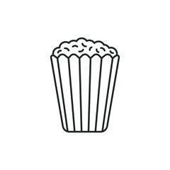 Popcorn line icon isolated on white background. Vector illustration