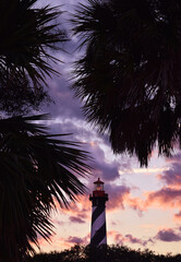 Pastel Colors Sunset Sky at Lighthouse in Saint Augustine Florida Vertical