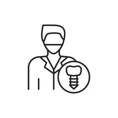 Dental surgeon color line icon. Pictogram for web page, mobile app, promo.