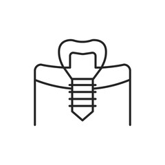 Artificial tooth color line icon. Pictogram for web page, mobile app, promo.