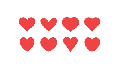 Hearts icon collection. Love symbol. Valentine's day heart vector set.