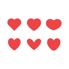 Heart icons collection. Vector designs in shape of hearts. Love , care and valentine's day symbol.