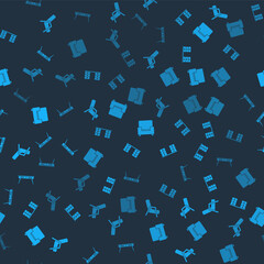 Set Armchair, Office desk, and on seamless pattern. Vector.