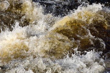 Icy river in the Canadian winters in Quebec