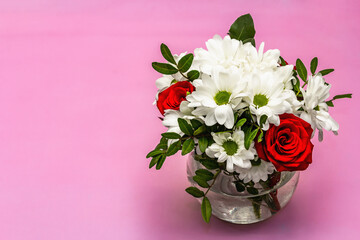 Bouquet of fresh flowers for Valentine's day or Wedding