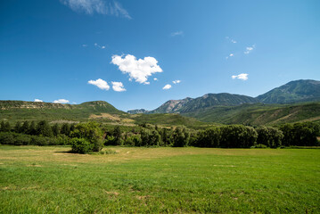 Naklejka premium landscape with sky and clouds