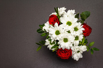 Fototapeta na wymiar Bouquet of fresh flowers for Valentine's day or Wedding
