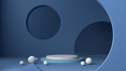 background vector 3d blue rendering with podium minimal blue pastel scene, minimal abstract background 3d rendering abstract geometric shape blue pastel, 3D stand pedestal background for show product