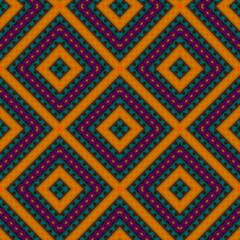 Seamless pattern with symmetric geometric ornament.
